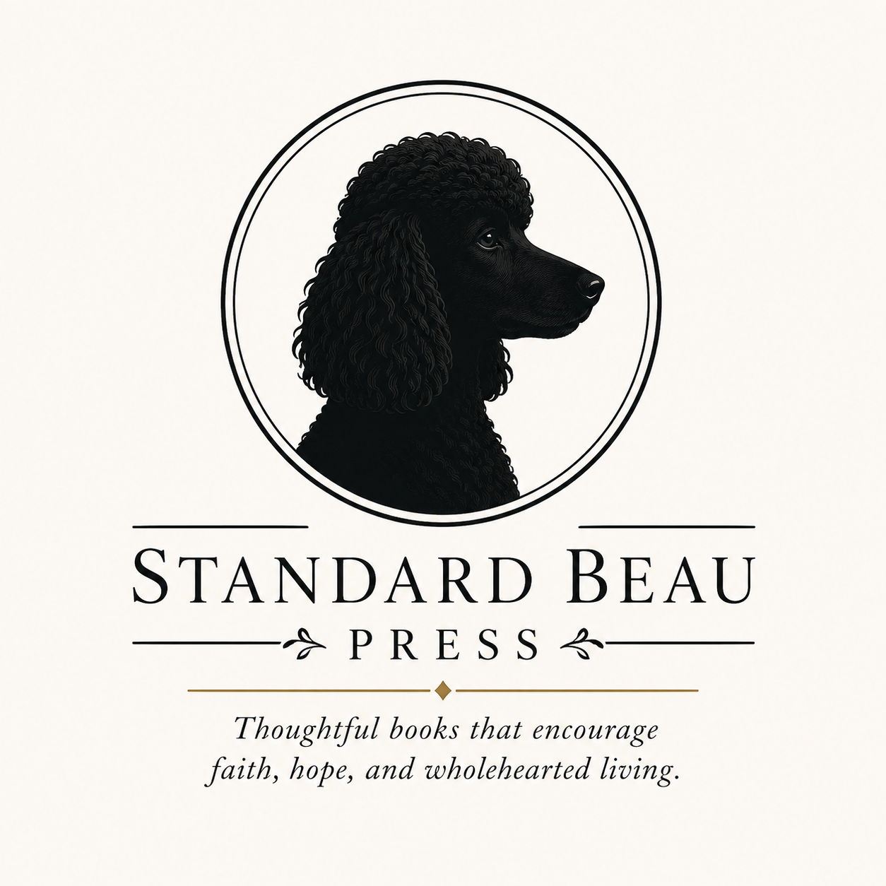 Standard Beau Press logo featuring a black Standard Poodle